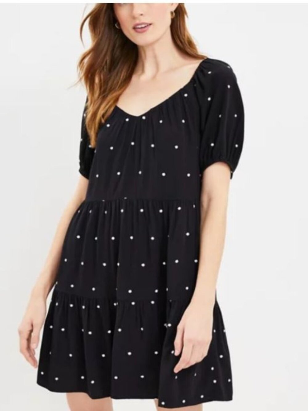 Ann Taylor LOFT Polka Dot Swing Dress Size M